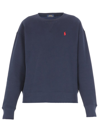 Polo Ralph Lauren Polo Pony-embroidered Rib-trimmed Sweatshirt In Blue