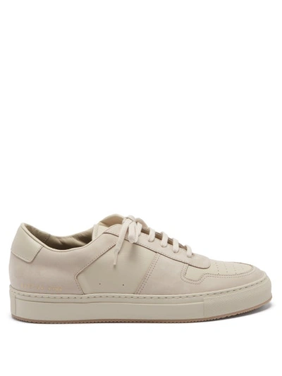 Common Projects Bball Saffiano Leather And Nubuck Sneakers In Neutrals