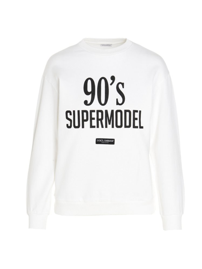 Dolce & Gabbana Kids' Slogan-print Long-sleeve Sweatshirt In White