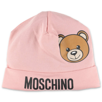 Moschino Babies' Teddy Bear Logo-print Beanie In Pink