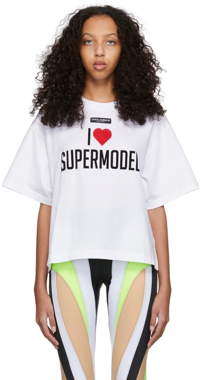 Dolce & Gabbana Supermodel Print Oversized T-shirt In White