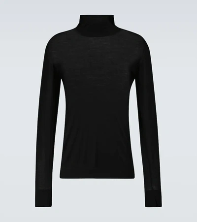 Ermenegildo Zegna Cashmere And Silk-blend Sweater In Blk Sld
