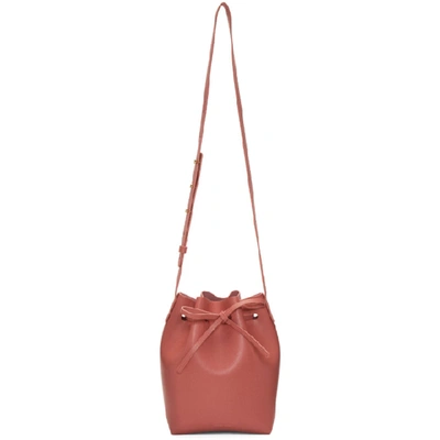 Mansur Gavriel Pink Saffiano Mini Bucket Bag