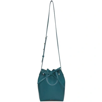 Mansur Gavriel Blue Saffiano Mini Bucket Bag