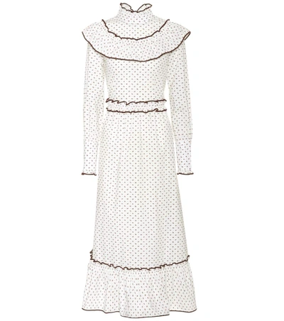 Ganni Bijou Printed Cotton Dress In Vaeilla Ice | ModeSens