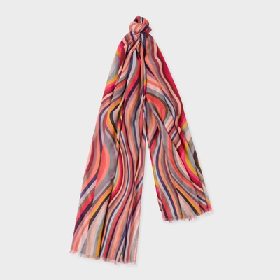 Paul Smith Women's Multi-colour 'swirl' Cashmere-blend Scarf