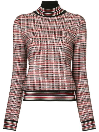 Missoni Checked Wool-blend Polo Neck Top In Multicoloured
