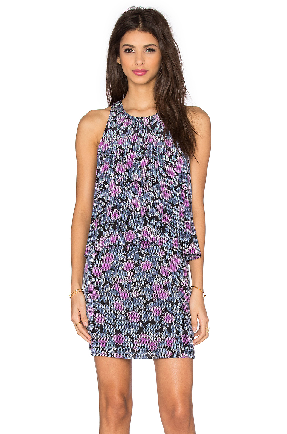 Joie Everla Floral Dress In Caviar & Shadow Lily | ModeSens