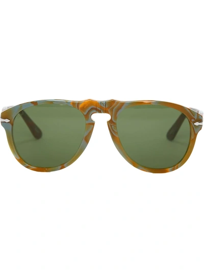 Jw Anderson Orange & Grey Persol Edition Aviator Sunglasses In Green
