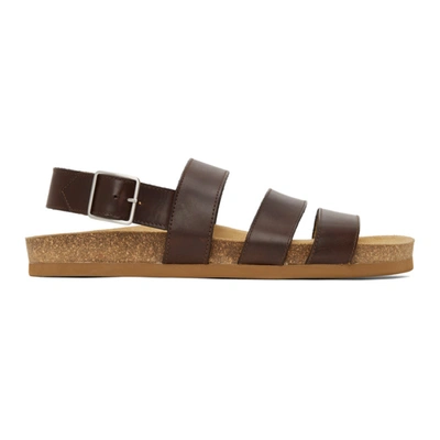 Apc Brown Raphael Sandals In Cae Dkbrown