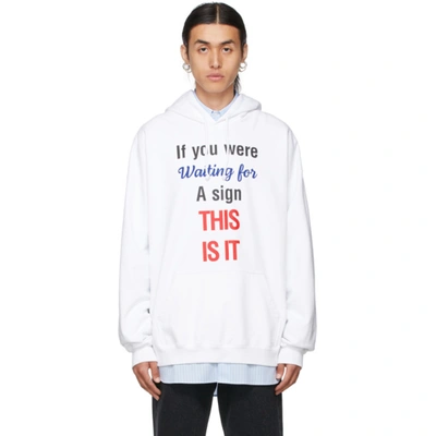 Vetements White 'free Hugs' Hoodie ModeSens