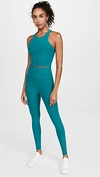 Beyond Yoga Focus Crop Racerback Performance Tank In Bay Blue Heather