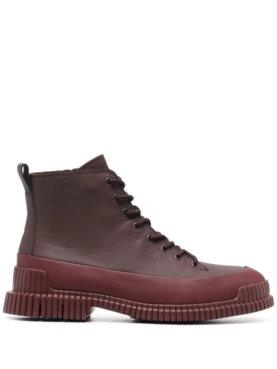 Camper Pix Lace-up Boots In Brown