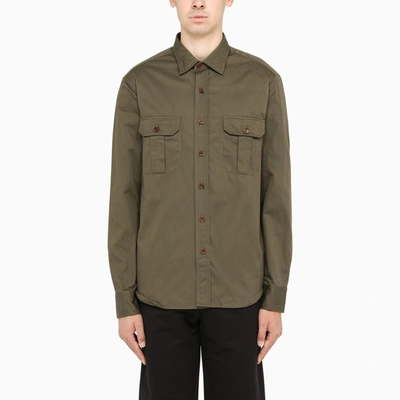 Salvatore Piccolo Military Green Cotton Shirt