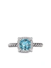 David Yurman Sterling Silver Petite Chatelaine Ring With Blue Topaz & Diamonds - 100% Exclusive