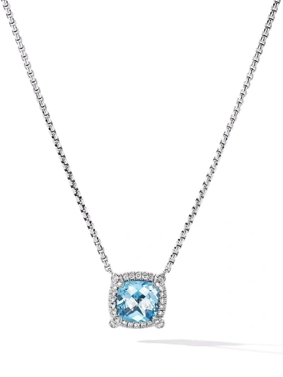 David Yurman Sterling Silver Chatelaine Blue Topaz & Diamond Pendant Necklace, 18 - 100% Exclusive