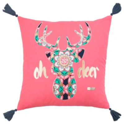 Rizzy Home Simply Southern Oh Deer Polyester Filled Decorative Pillow, 18" X 18"