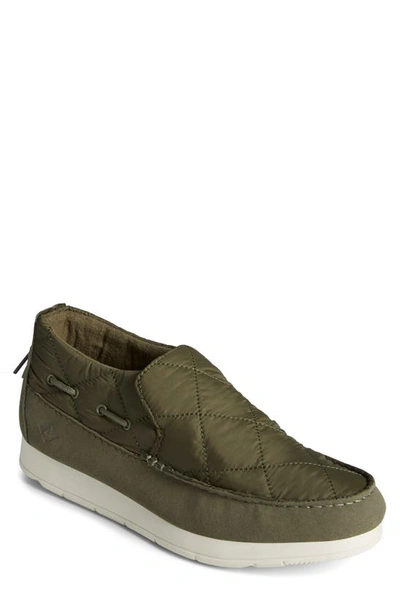 Sperry Men's Moc-sider Nylon Loafers Men's Shoes In Olive