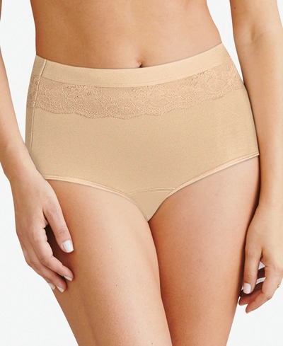 Bali Women's Beautifully Confident Brief Period Underwear With Light Leak Protection Dfllb1 In Soft Taupe (nude )