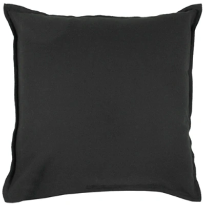 Rizzy Home Solid Down Filled Decorative Pillow, 20" X 20" In Black