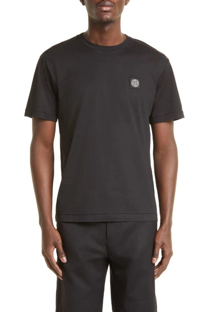 Stone Island Brand-patch Cotton-jersey T-shirt In Black