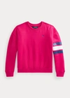Polo Ralph Lauren Kids' Logo Striped Fleece Sweatshirt In Fall Royal