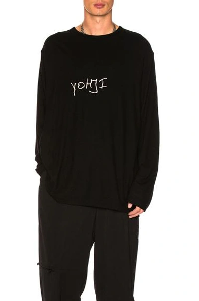 Yohji Yamamoto Yohji Round Neck Tee In Black.