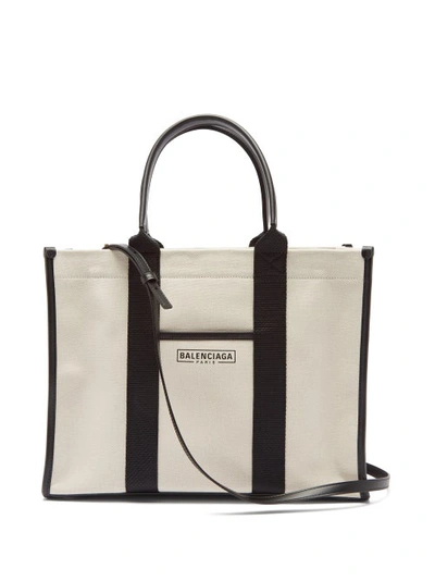 Balenciaga Neo Two-tone Canvas Shopper Tote Bag In Natural