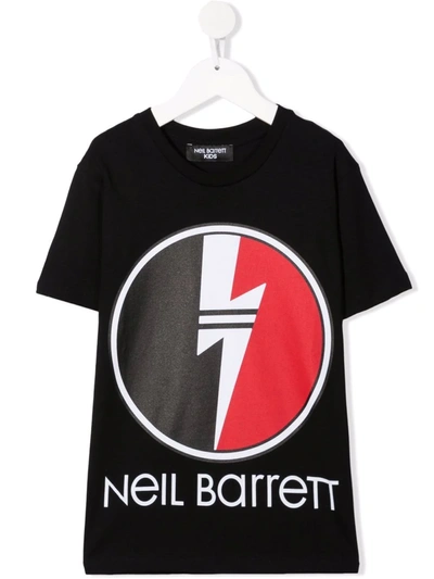 Neil Barrett Kids' Logo-print T-shirt In Black