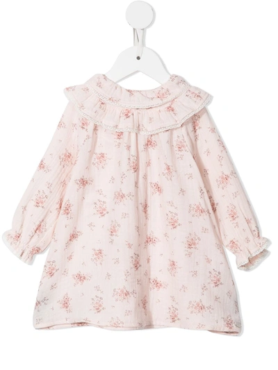 Tartine Et Chocolat Babies' Pleated Floral Dress (3-24 Months) In Pink