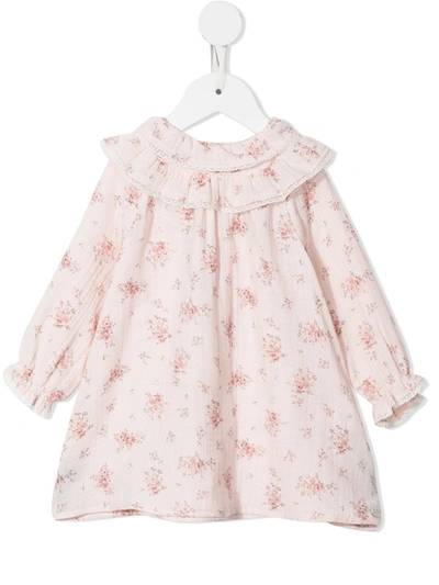 Tartine Et Chocolat Babies' Floral-print Cotton Dress In Pink