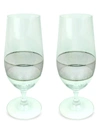 Michael Wainwright Panthera Platinum 2-piece Stemmed Water Glass Set In Gray