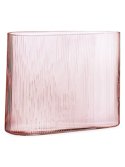 Nude Glass Mist Wide Vase, Dusty Rose In Pink