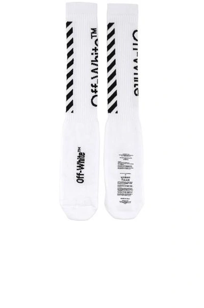 Off-white Diagonal Socks In White. In White & Black