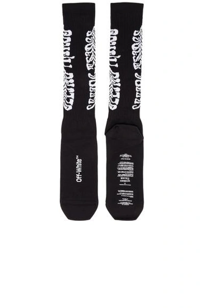 Off-white Intarsia Seeing Things Socks In Black & White