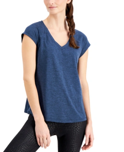 Ideology Women's Essentials Rapidry Heathered Performance T-shirt, Xs-4x, Created For Macy's In Moonlit Ocean