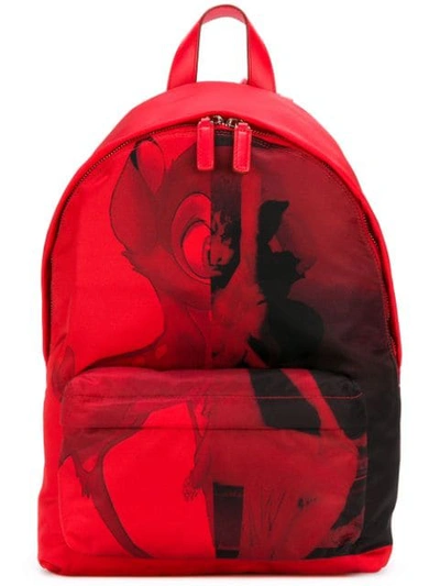 Givenchy Red Bambi Print Small Backpack Bag