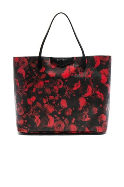 Givenchy Large Floral Printed Antigona Shopping Bag In Red Multicolor