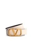 Valentino Garavani Vlogo Signature Reversible Buckle Belt In Ivorypink