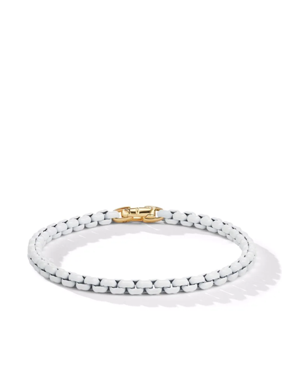 David Yurman 14kt Yellow Gold And White Stainless Steel Dy Bel Aire Chain Bracelet