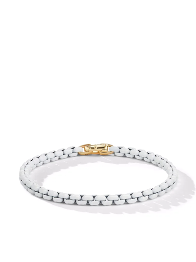 David Yurman 14kt Yellow Gold And White Stainless Steel Dy Bel Aire Chain Bracelet In Gold