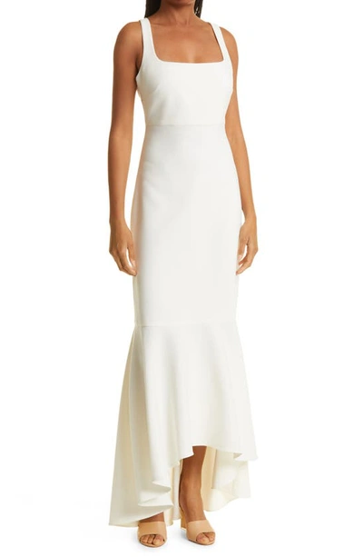 Likely Barnes Cross Back High-low Gown In White
