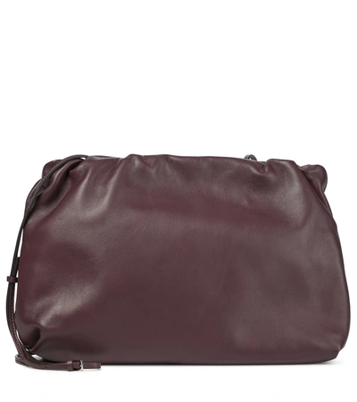 The Row Large Bourse Leather Crossbody Bag In Eppld Eggplant