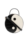 Staud Yin Yang Croc-embossed Leather Crossbody Bag In White,black