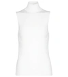 The Row Desio Sleeveless Silk Knit Turtleneck Top In Neutral