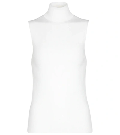 The Row Desio Sleeveless Silk Knit Turtleneck Top In Neutral