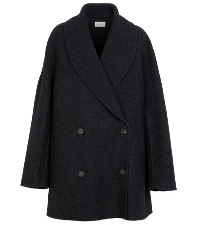 The Row Polli Double-breasted Jacket In Wool And Cashmere In Blk Black