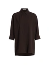 The Row Elada Button-down Shirt In Smokey Brown