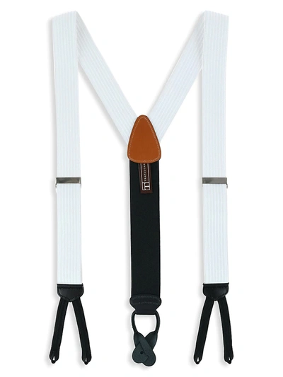 Trafalgar Men's Andora Formal Silk Suspender Braces In White