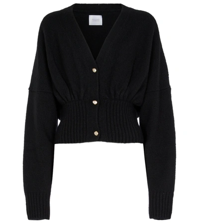 Galvan Luna Wool And Cashmere-blend Cardigan In Black